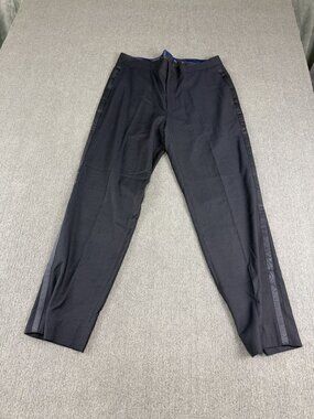 Alfani Slim Fit Mens Blue Side Stripe Tuxedo Dress Pants 34x34
